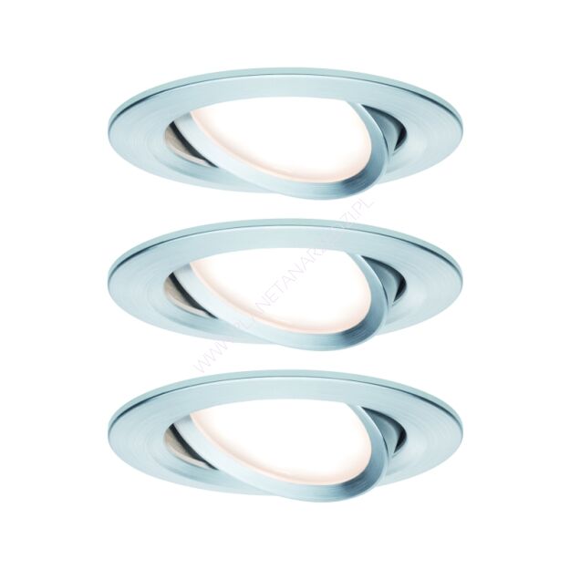 Oprawa do wbudowania NOVA COIN LED DIM wychylna zestaw 3x6W 470lm 84mm 2700K IP23 230V aluminium