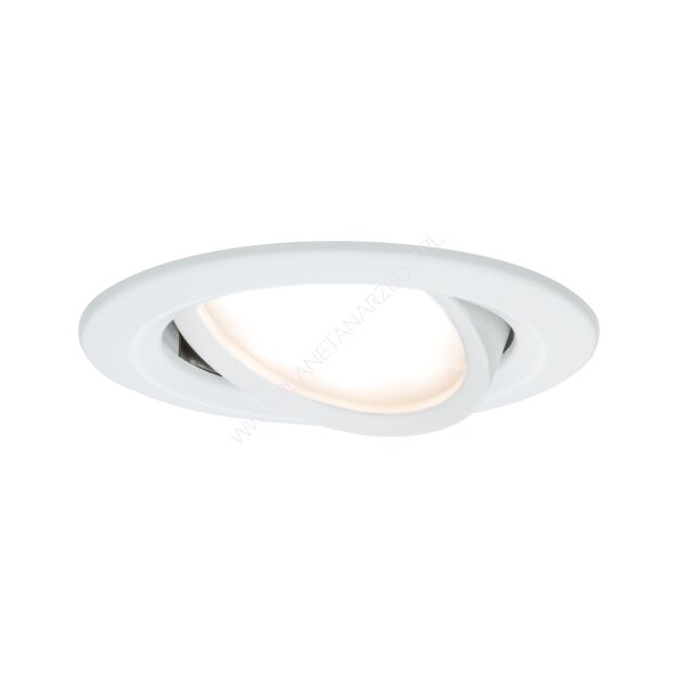 Oprawa do wbudowania NOVA COIN LED wychylna 6W 470lm 84mm 2700K IP23 230V biały mat / aluminium