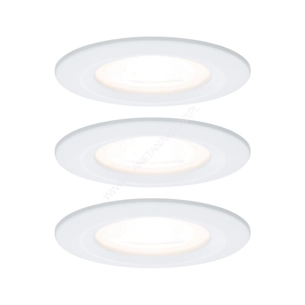 Oprawa do wbudowania NOVA LED stała zestaw 3xGU10 6.5W 460lm 78mm 2700K IP44 230V biały mat / aluminium