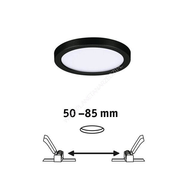 Plafoniera VariFit AREO LED 6.5W 500lm 3000K okragła 118mm IP44 230V czarny matowy / tworzywo sztuczne